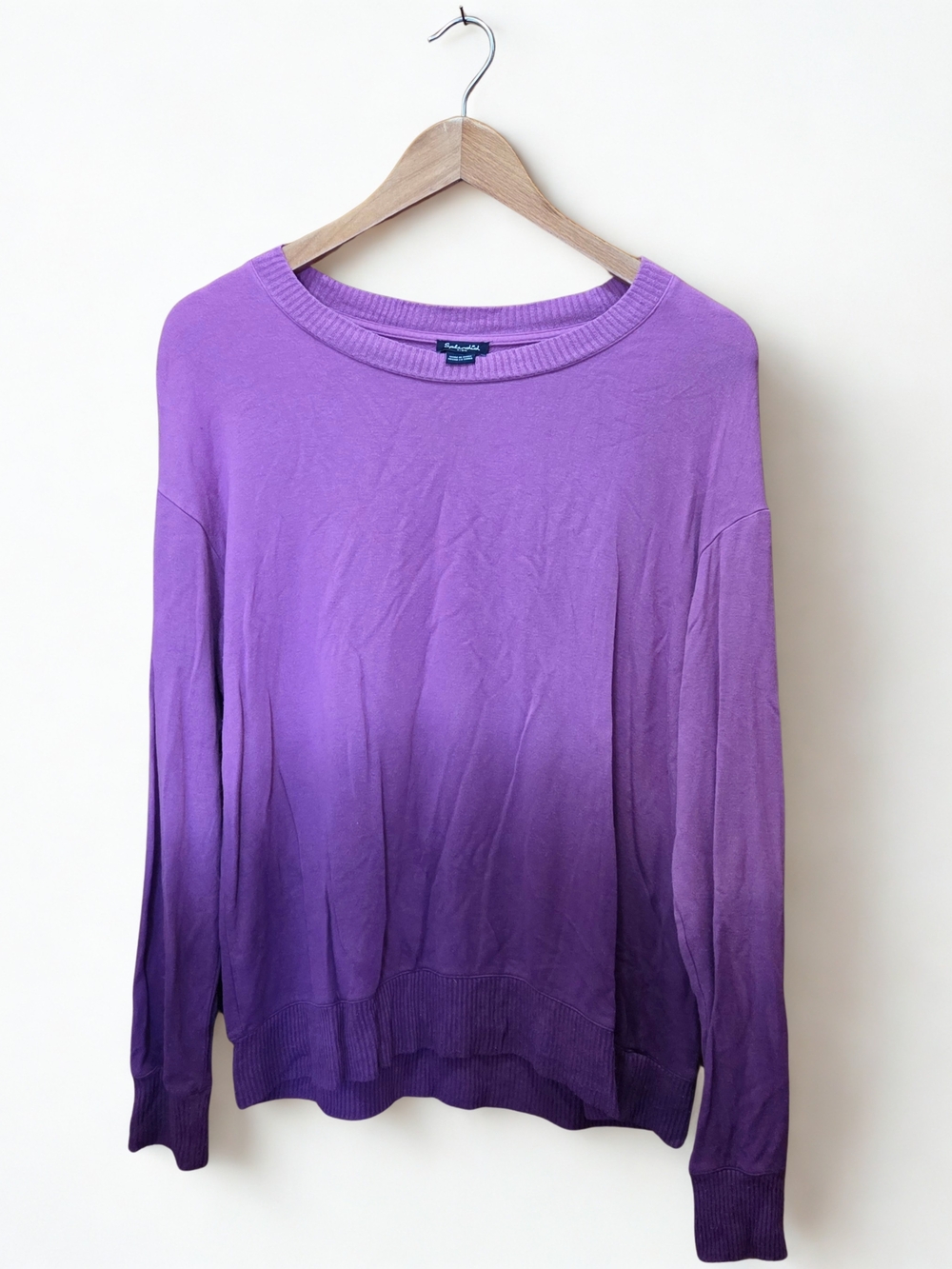 Splendid Purple Ombre Crewneck Sweater Top